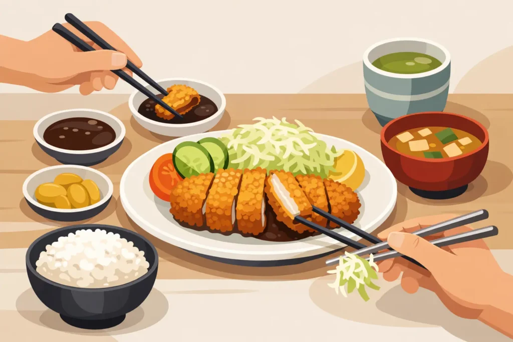 How to Eat Tonkatsu Properly at the Table