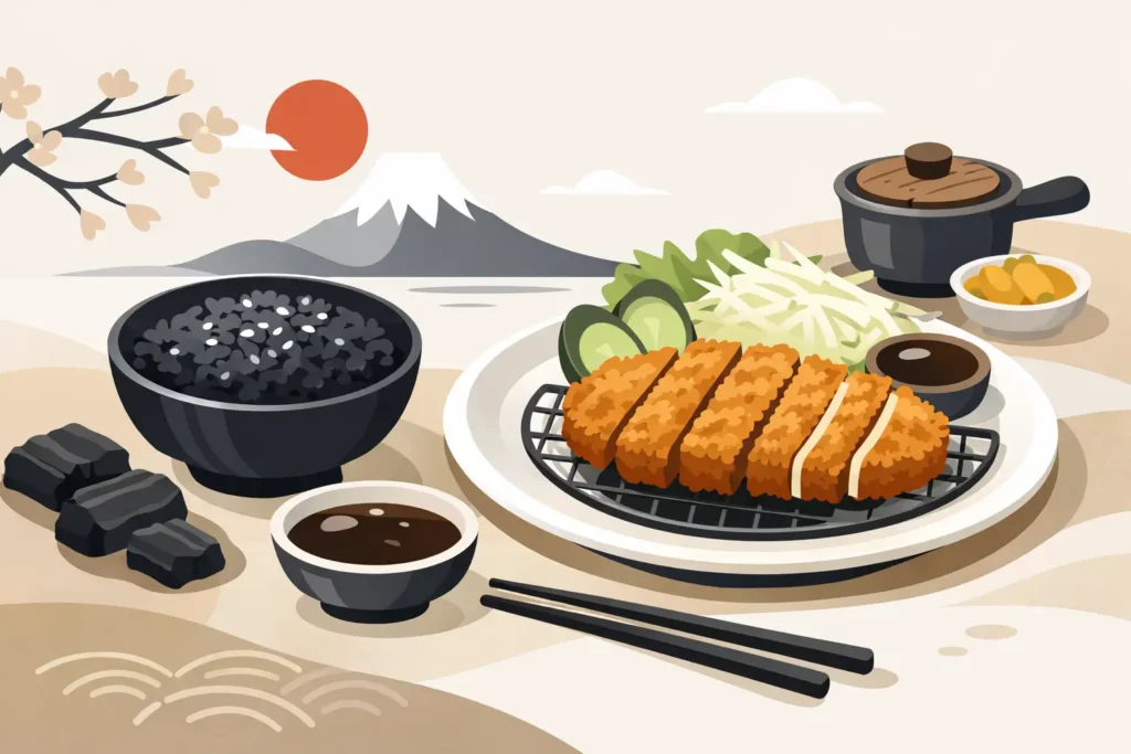 Japanese Charcoal Rice and the Art of Tonkatsu